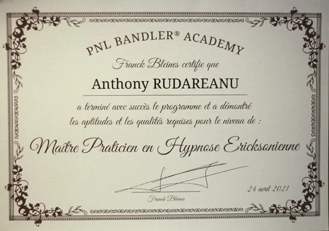 Aperçu du diplôme de maître praticien en hypnose ericksonienne de la PNL Bandler Academy